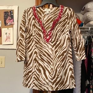 Loft tunic with red beading